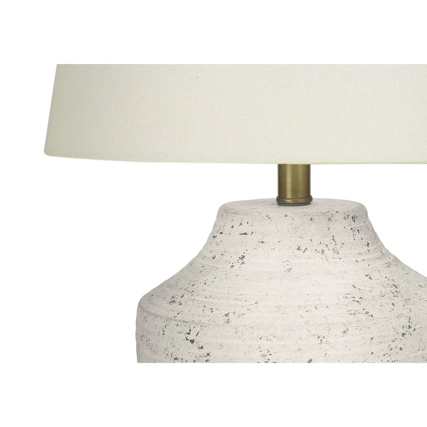 Concrete Cream Table Lamp with Ivory Shade