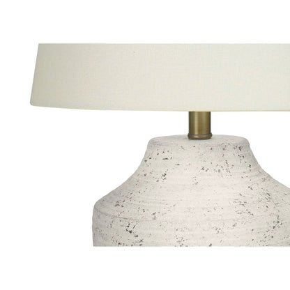 Concrete Cream Table Lamp with Ivory Shade