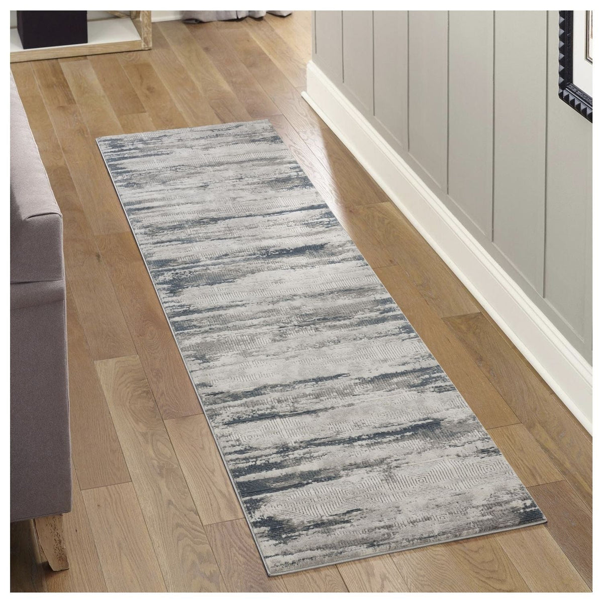 Area rug Contemporary Gray Area Rug and 3D Effect Design by HouseOfZazla, gray pattern, runner on Tampa Home & Garden Store