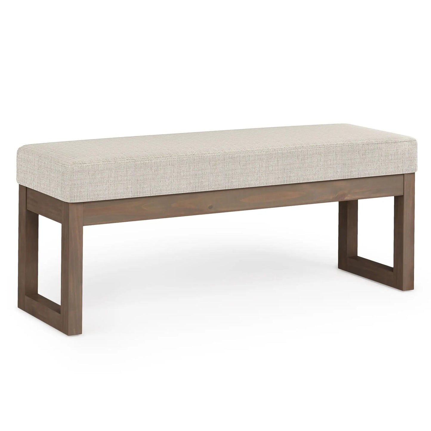 Milltown Upholstered Ottoman Bench With Driftwood