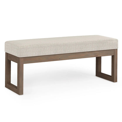 Milltown Upholstered Ottoman Bench With Driftwood