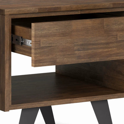 Lowry Handcrafted End Table with Acacia Drawer
