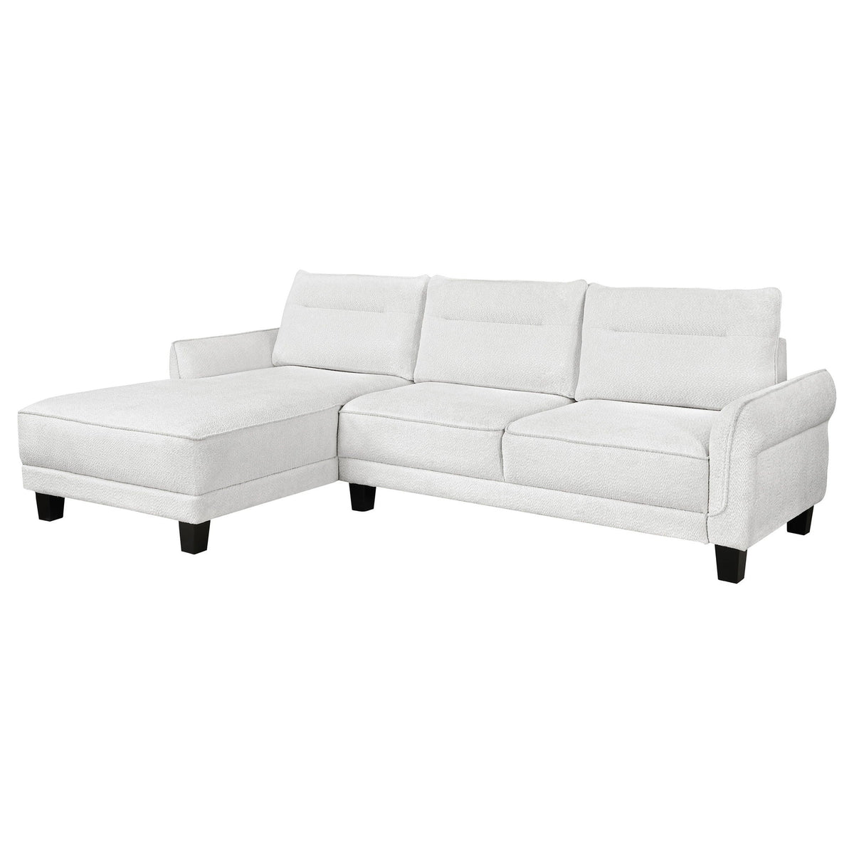 Granholm Upholstered Curved-Arm Sectional Sofa white with chaise on Tampa Home & Garden Store