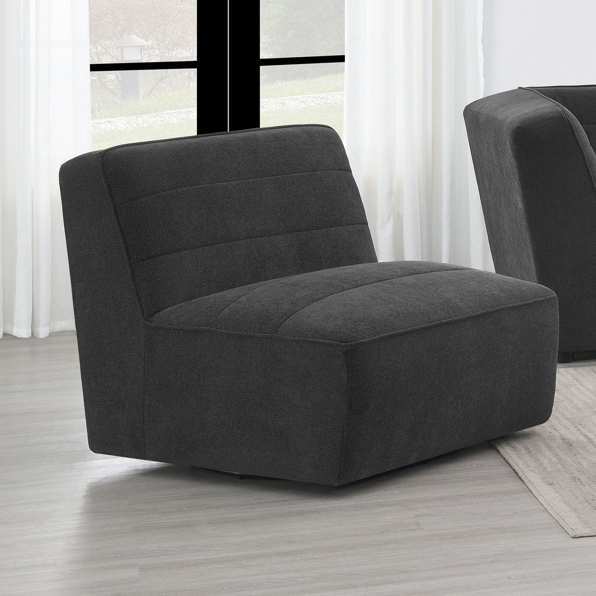 Ortega upholstered armless chairs in charcoal gray fabric by HouseOfZazla, set of 2 on Tampa Home & Garden Store