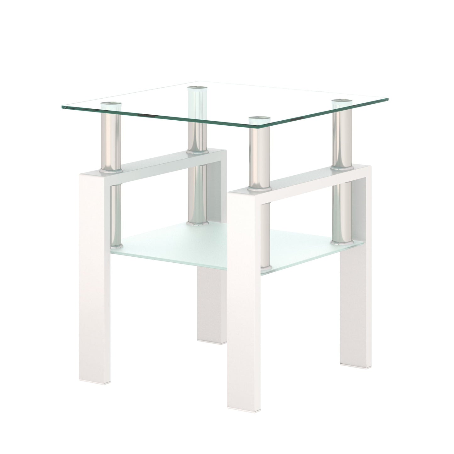 Modern tempered glass end square table with clear top and legs Unique Piece Furniture on Tampa Home & Garden Store