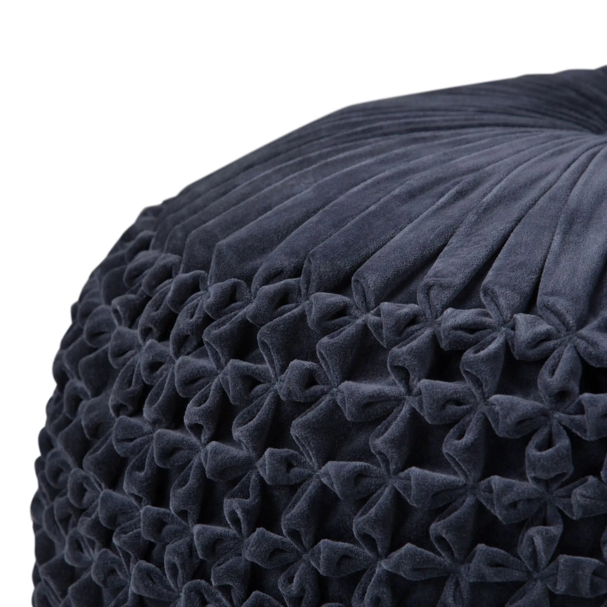 Renee round pouf navy velvet, handcrafted accent pouf by Unique Piece Furniture on Tampa Home & Garden Store