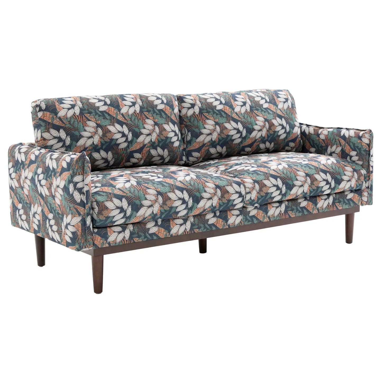 2-Seater Loveseat Sofa with botanical leaf print and wooden legs by Unique Piece Furniture on Tampa Home & Garden Store