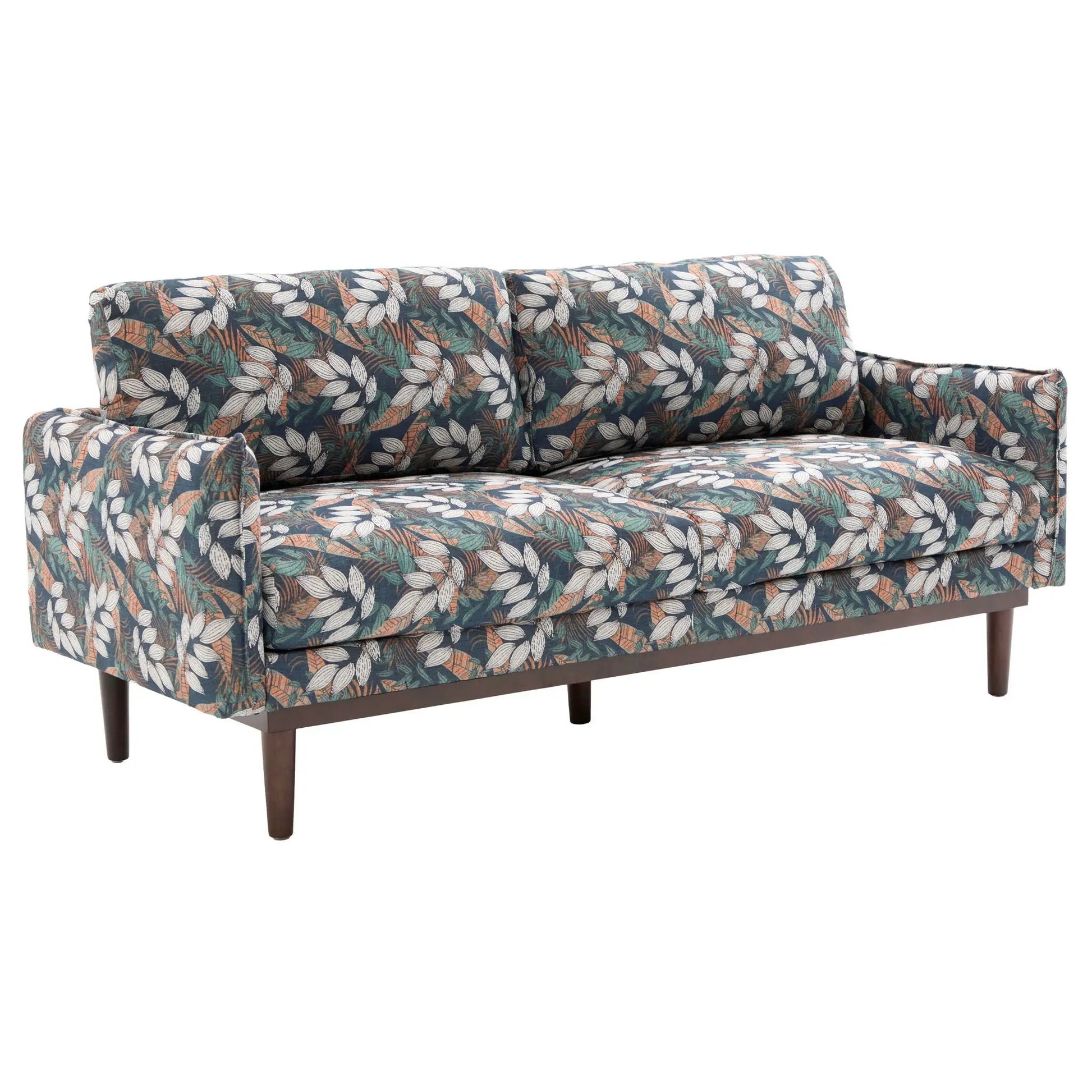 2-Seater Loveseat Sofa with botanical leaf print and wooden legs by Unique Piece Furniture on Tampa Home & Garden Store