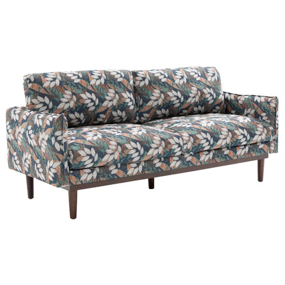 2-Seater Loveseat Sofa with botanical leaf print and wooden legs by Unique Piece Furniture on Tampa Home & Garden Store