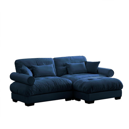 Super Comfort modular sectional sofa with movable ottoman, blue 2-piece set HouseOfZazla on Tampa Home & Garden Store