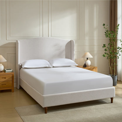 the Hannah Upholstered Wingback and King Bed