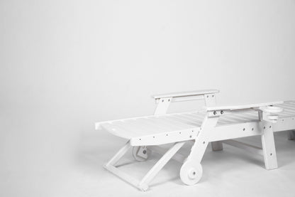 Outdoor chaise lounge with adjustable backrest in white for patio use on Tampa Home & Garden Store