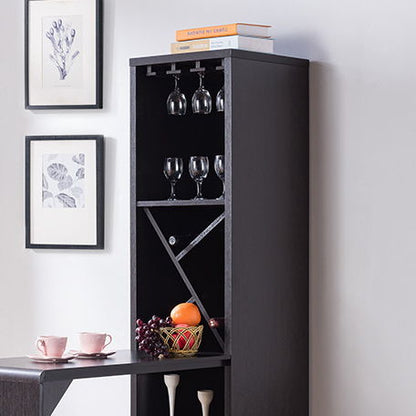 Red Cocoa Bar Cabinet With A Wine Rack And Shelf