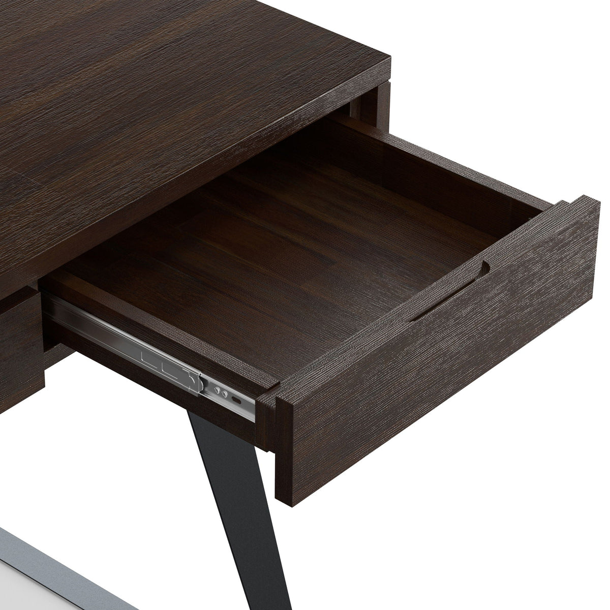Handcrafted Acacia Desk And Drawer Storage with dark wood finish and visible grain on Tampa Home & Garden Store
