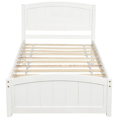 Platform Bed and Headboard With Footboard Slats
