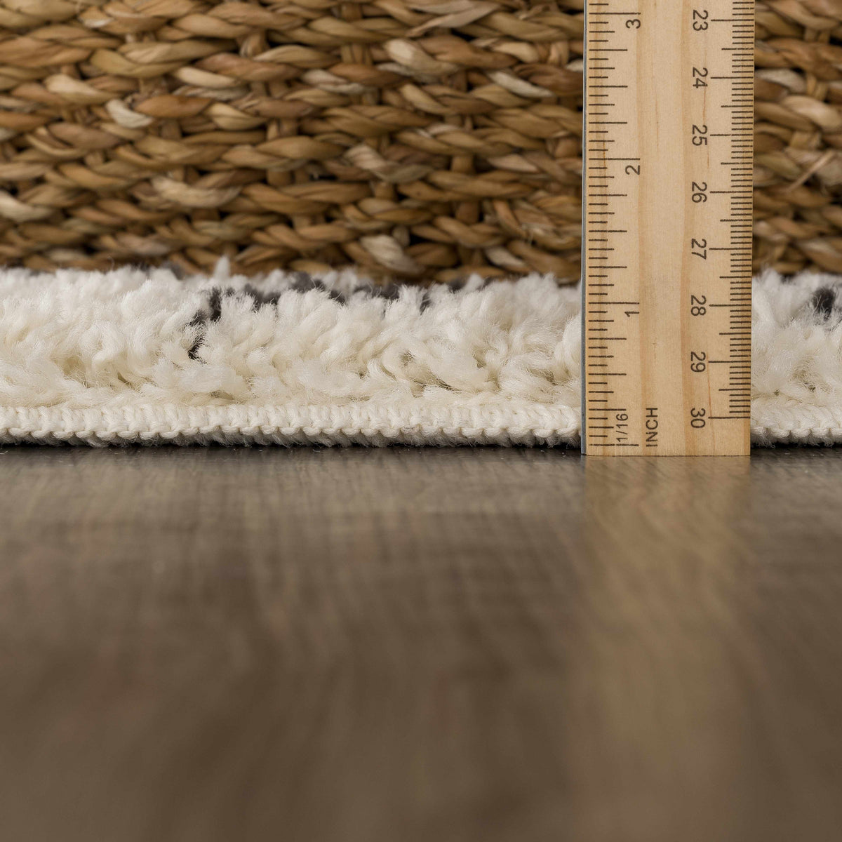 Pahala Moroccan Shag Area Rug by Boutique Rugs, beige shag, ivory fringe, clearance on Tampa Home & Garden Store
