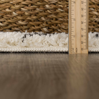 Pahala Moroccan Shag Area Rug by Boutique Rugs, beige shag, ivory fringe, clearance on Tampa Home & Garden Store