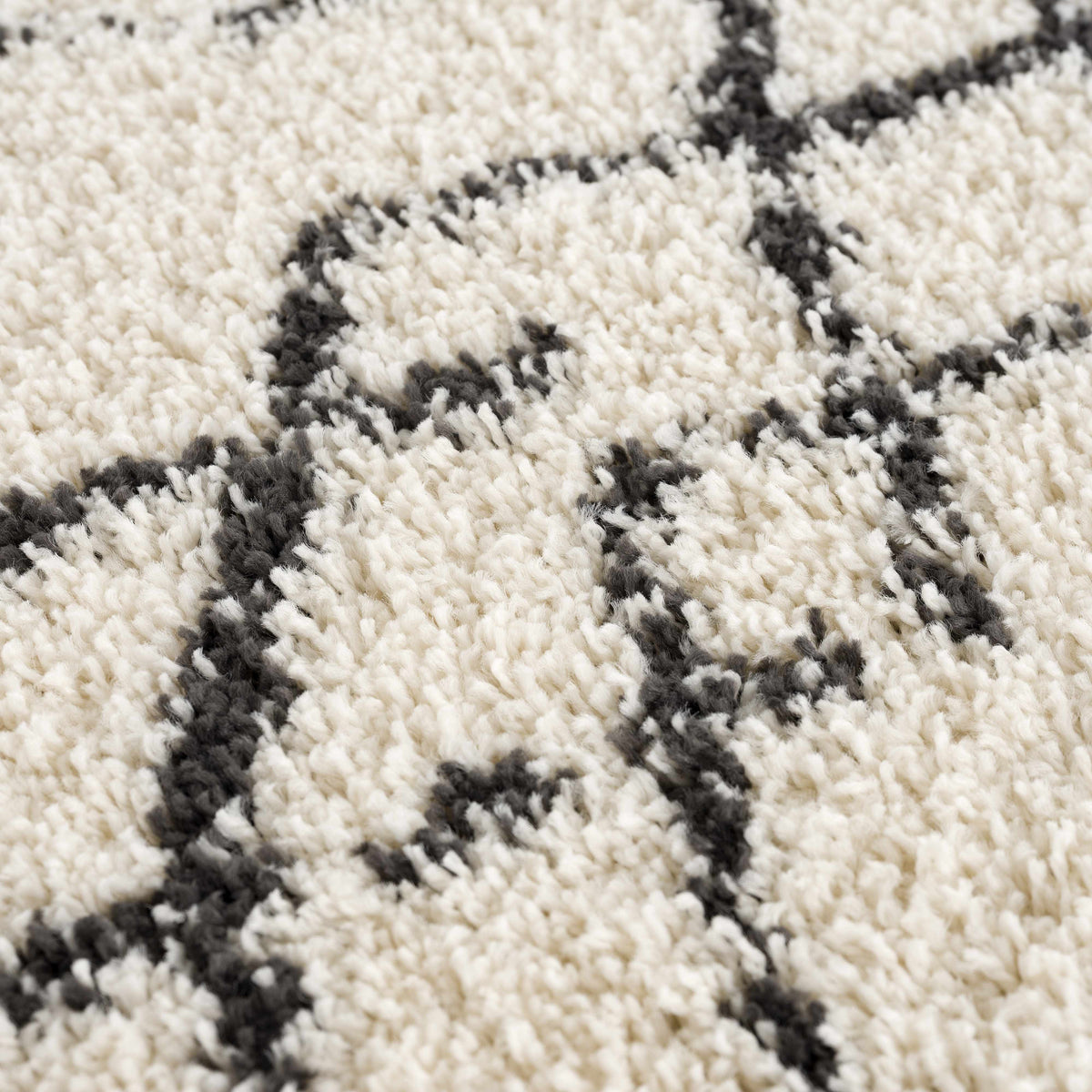 Pahala Moroccan Shag Area Rug cream and charcoal plush pile Boutique Rugs on Tampa Home & Garden Store