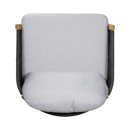 Acacia Wood and Woven Rope Outdoor Club Chair
