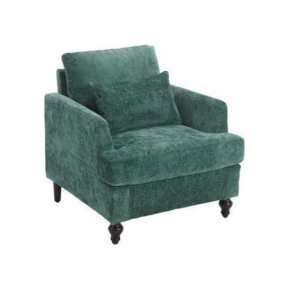 Modern mid-century armchair in teal velvet with tufted back and wooden legs by HouseOfZazla on Tampa Home & Garden Store