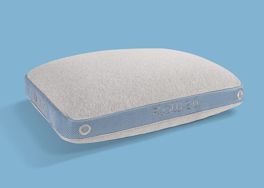 BedGear Flow Performance Pillow backrest with light gray top and blue mesh sides on Tampa Home & Garden Store