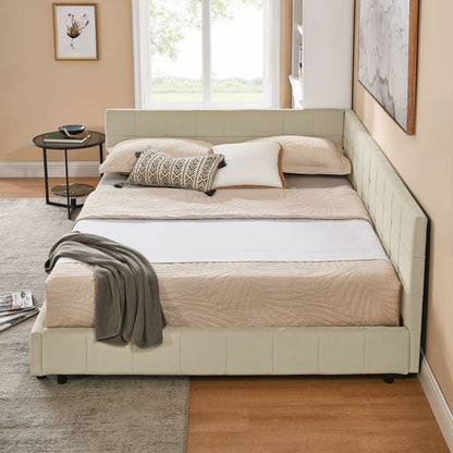 Mid Century Storage Upholstered Tufted Bed Frame