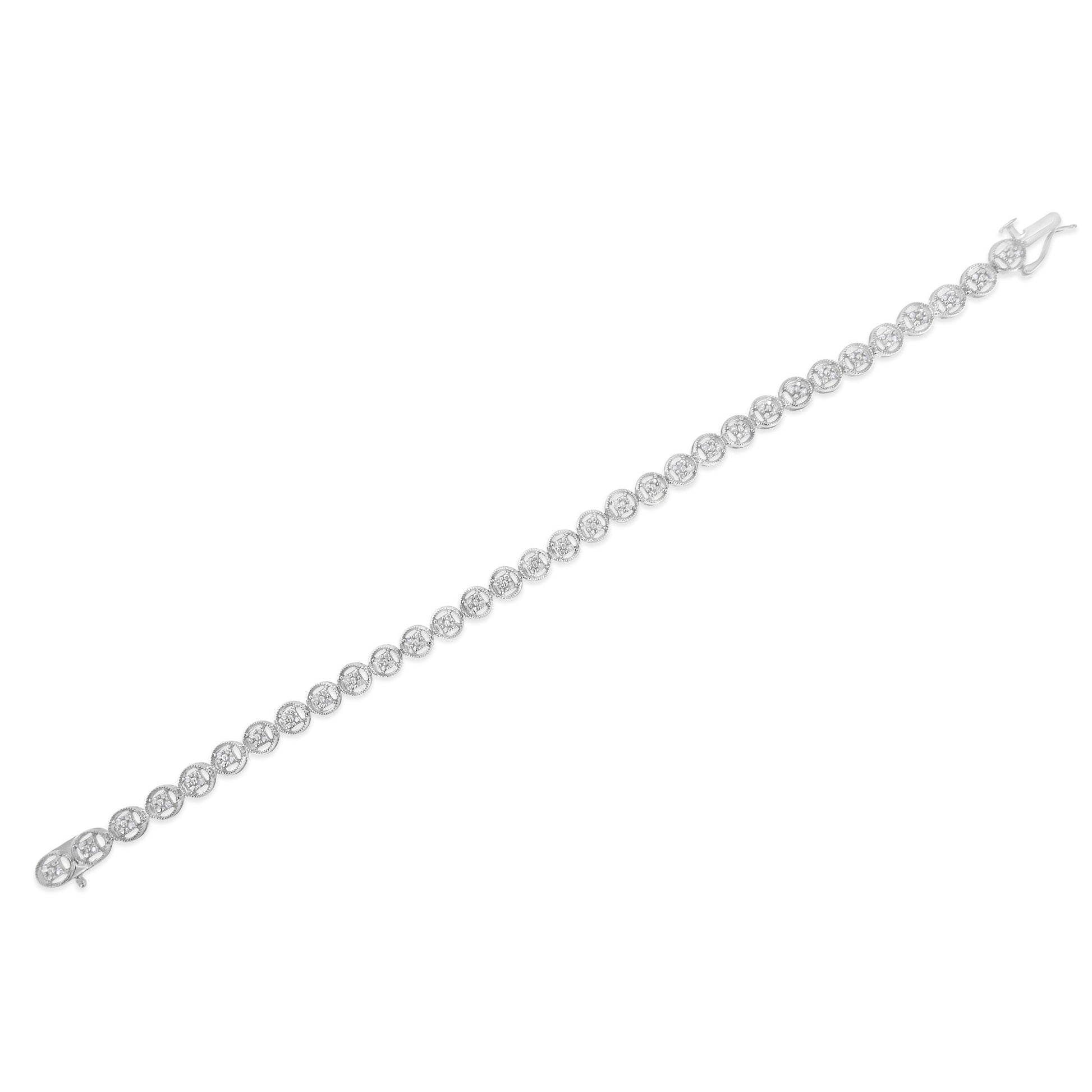 Diamond circle-link tennis bracelet, 7in, 1/4cttw, 14K rose gold over sterling silver, Bids.com on Tampa Home & Garden Store