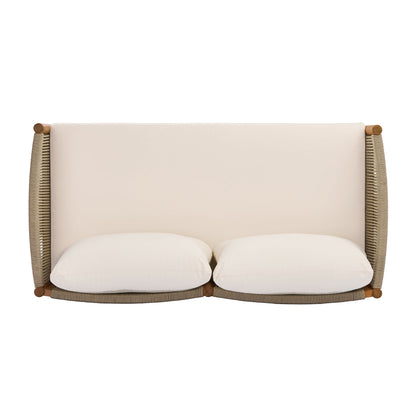 4 Piece Outdoor Sofa Set with Acacia Wood Frame