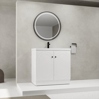 Contemporary bathroom vanity with resin sink and soft-close doors by Unique Piece Furniture on Tampa Home & Garden Store