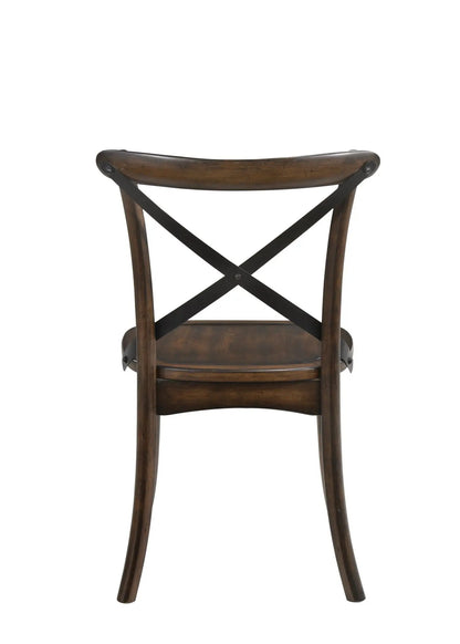 Kaelyn Metal Side Chair Set of Two Dark Oak