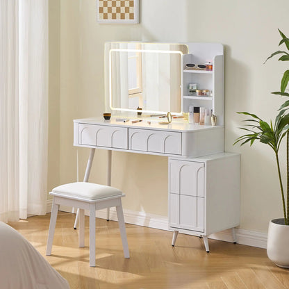 Modern Makeup Vanity Desk With LED Mirror