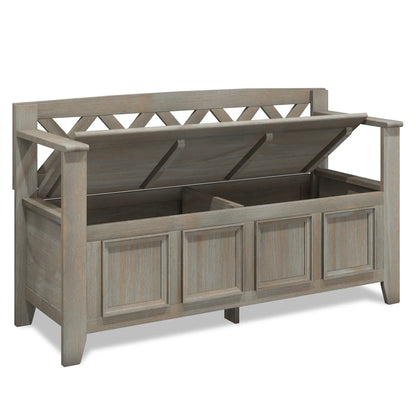 Amherst Handcrafted Entryway Storage Bench in weathered gray wood by Unique Piece Furniture on Tampa Home & Garden Store