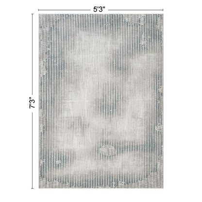 Modern Ivory and Gray Geometric Area Rug by HouseOfZazla in ivory gray palette on Tampa Home & Garden Store