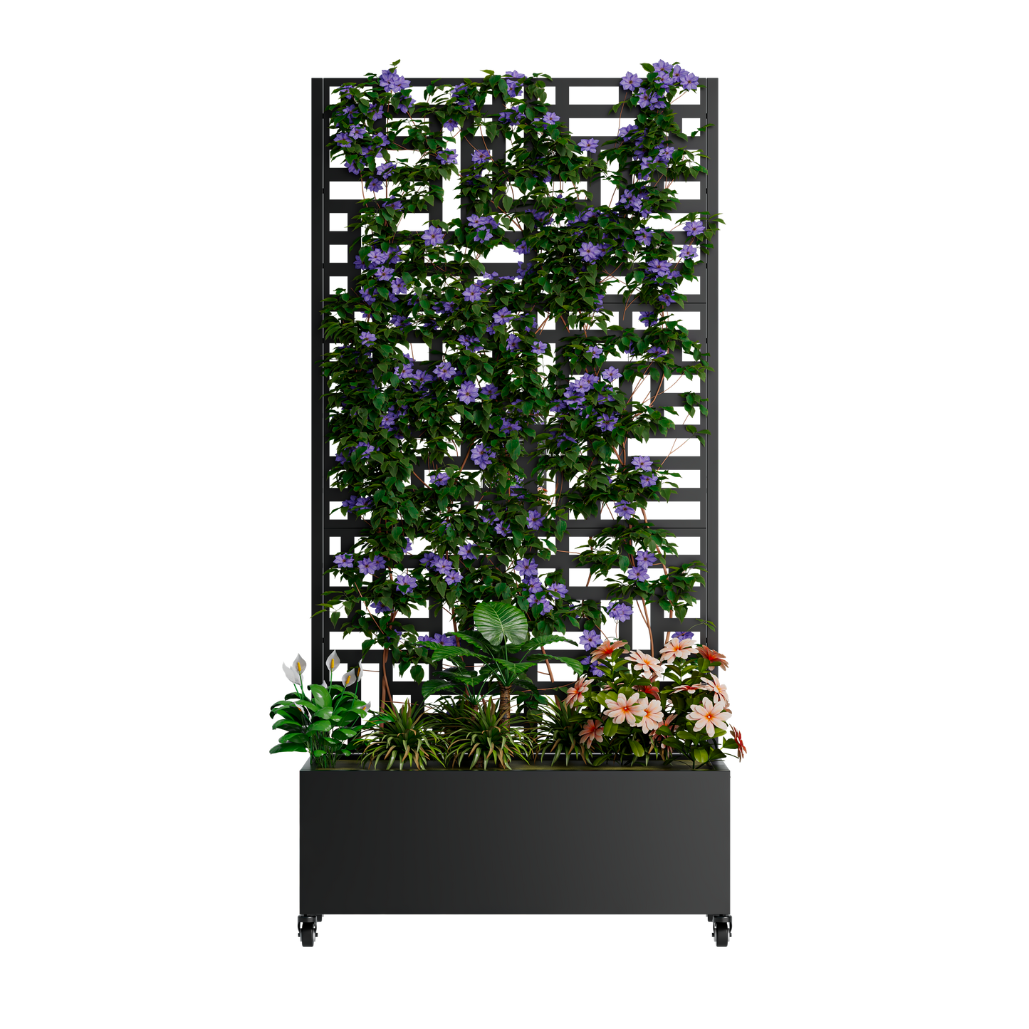 Modern Metal Planter Box and Trellis For Deck Use