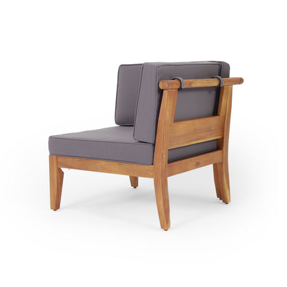 Aston 4 Piece Outdoor Sofa Set dark gray cushions on a wooden frame on Tampa Home & Garden Store