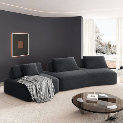 Modern Luxury Oversized Modular Sectional Sofa Set, 2-Piece charcoal fabric by HouseOfZazla on Tampa Home & Garden Store