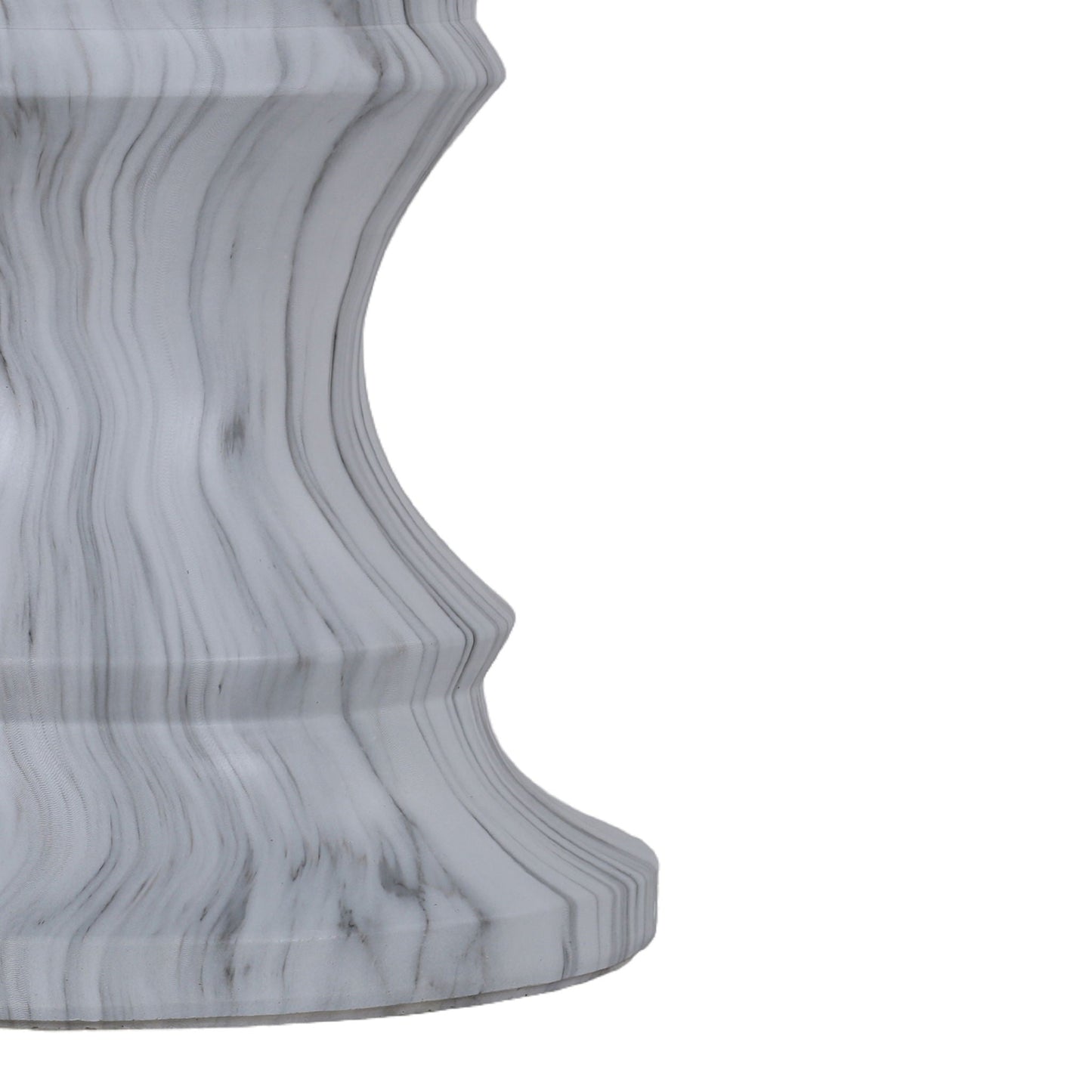 Geometric Faux Marble Round Table and Stand
