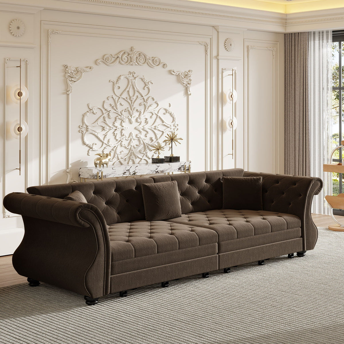 Oversized Chesterfield Sofa and a Pull Out Bed