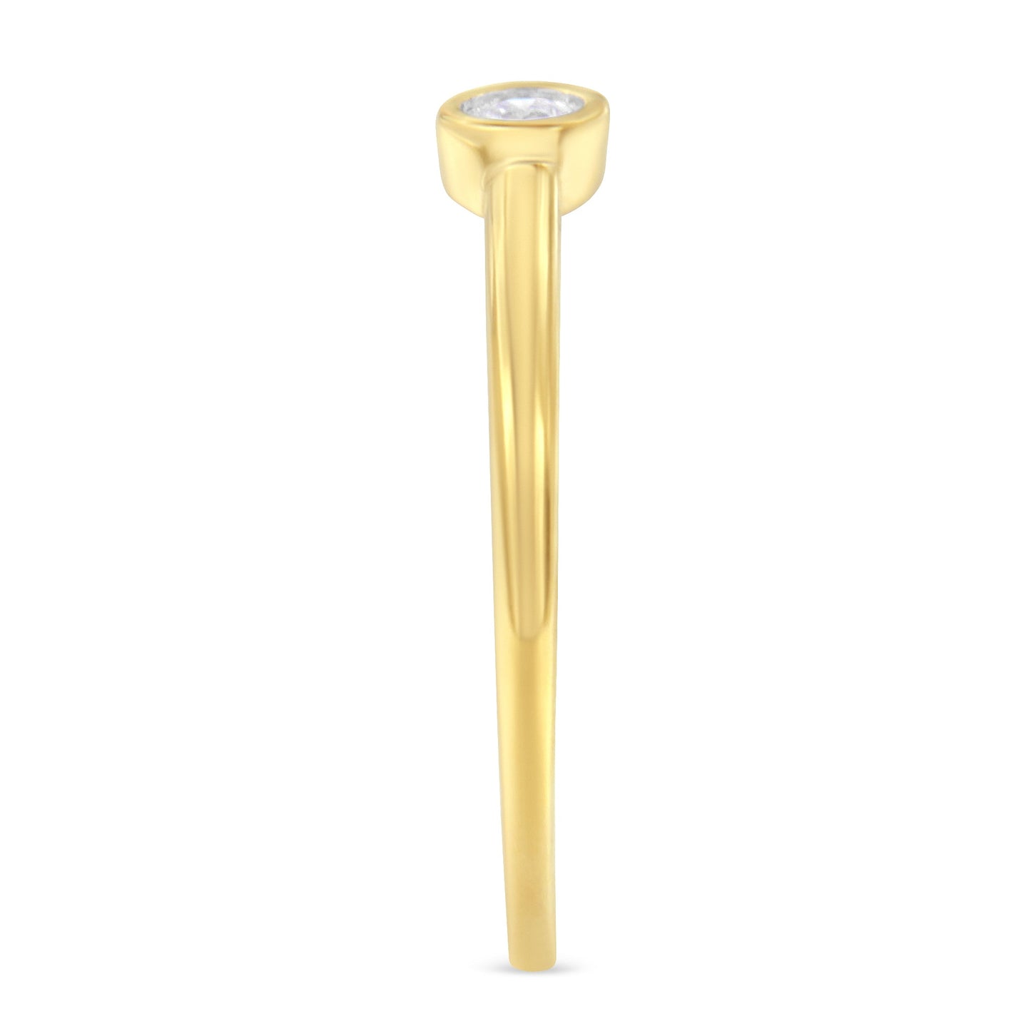 Miracle Set diamond ring, 14K yellow gold plated over .925 silver, bezel-set diamond, size 6 on Tampa Home & Garden Store