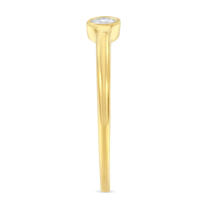 Miracle Set diamond ring, 14K yellow gold plated over .925 silver, bezel-set diamond, size 6 on Tampa Home & Garden Store