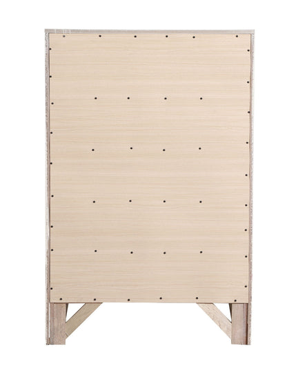 Accent Chest HouseOfZazla natural wood with distressed white trim on Tampa Home & Garden Store