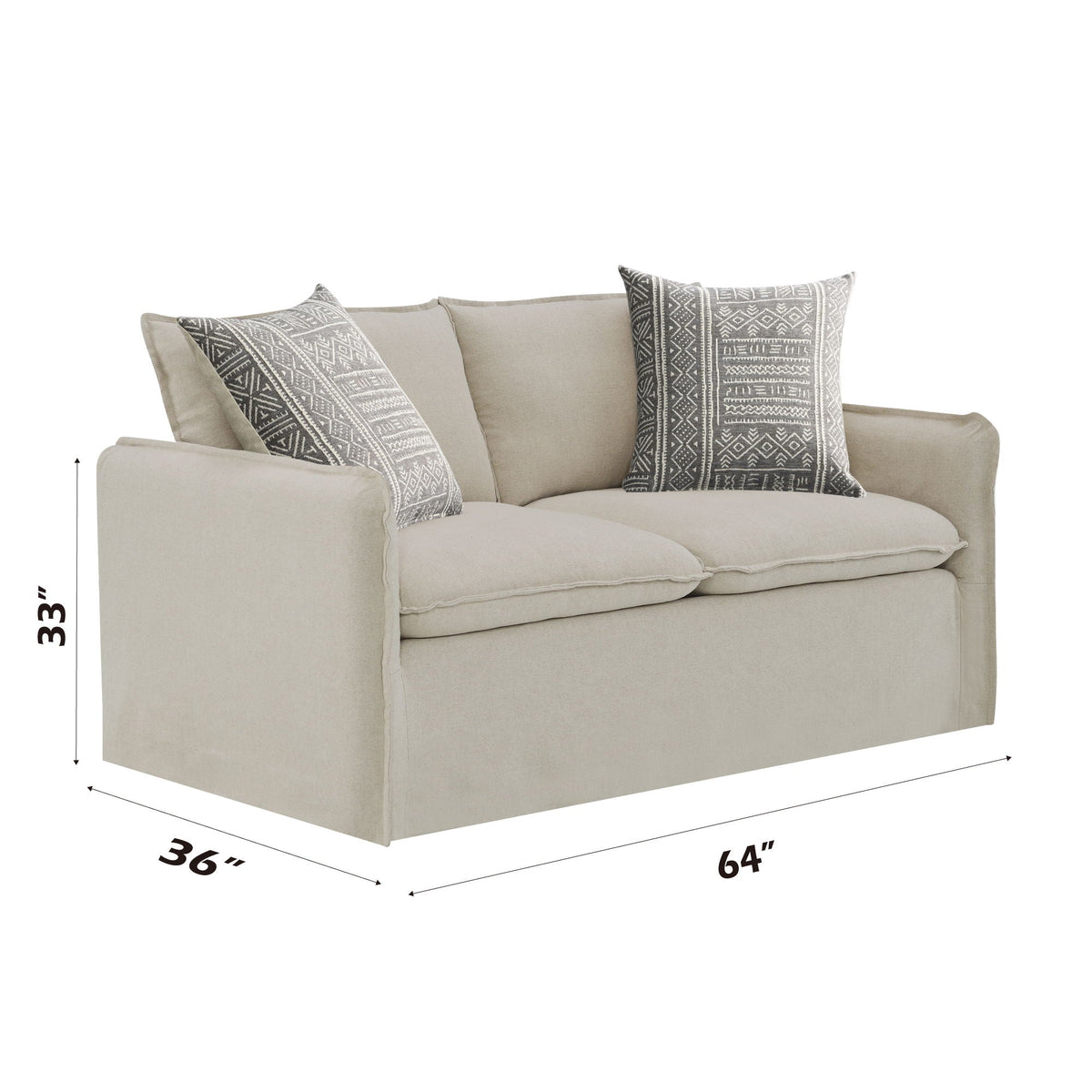 Pattern Fabric 3 Piece Living Room Set beige Yakety Yak Sand with feather down cushions on Tampa Home & Garden Store