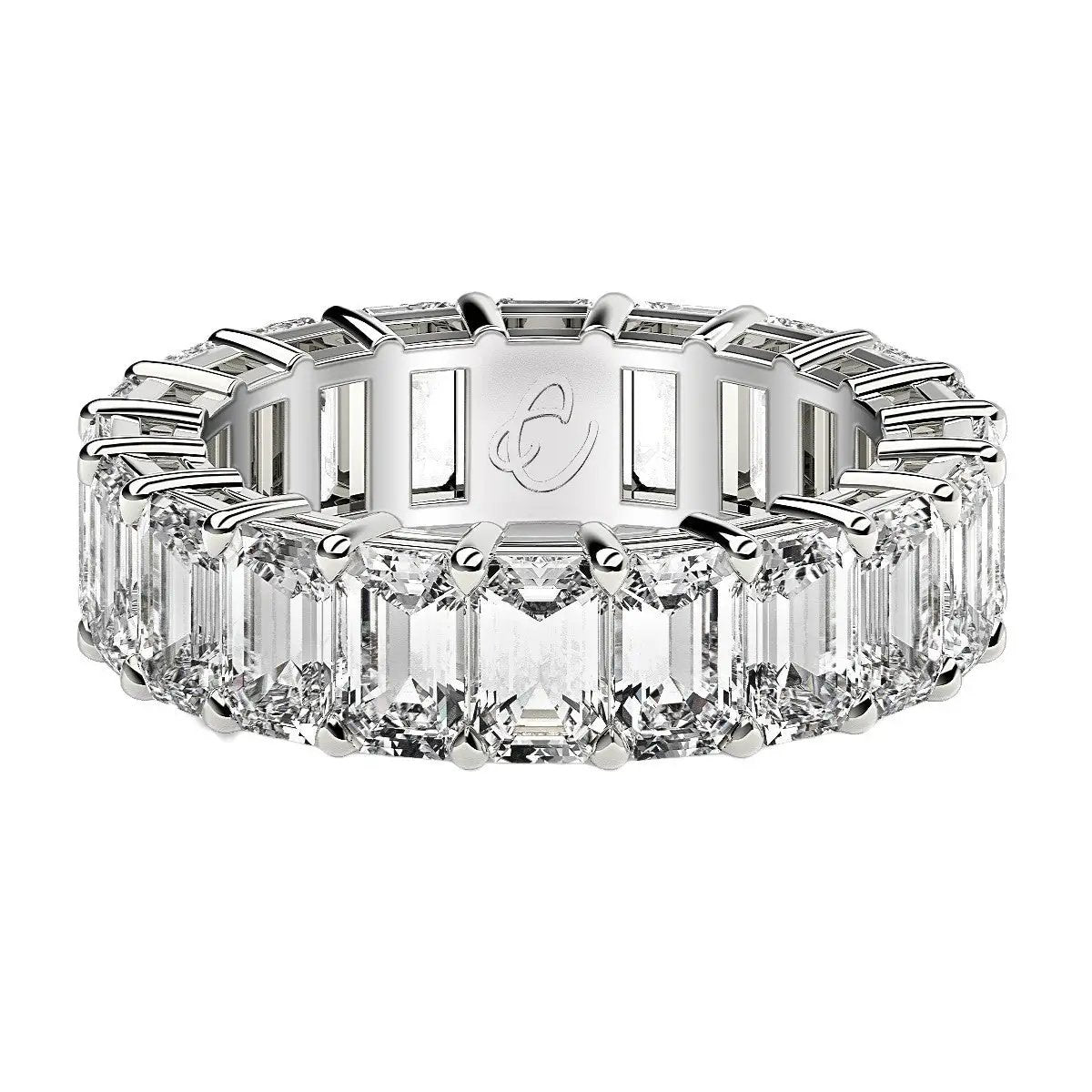 Emerald Cut Lab Grown Diamond Eternity Ring in 14k White Gold, 7 cttw FG/VS2 by Bids.com on Tampa Home & Garden Store