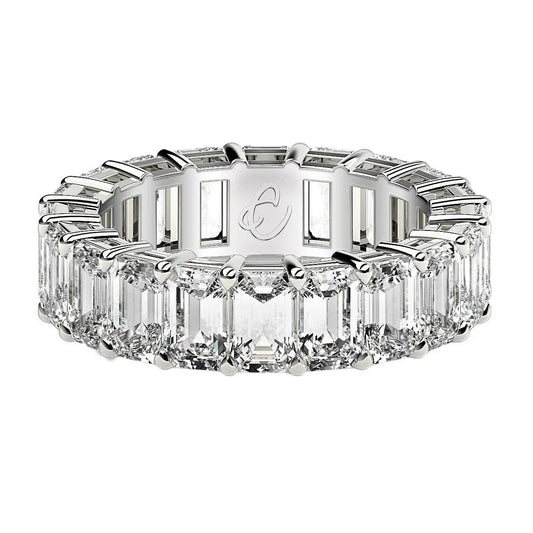Emerald Cut Lab Grown Diamond Eternity Ring in 14k White Gold, 7 cttw FG/VS2 by Bids.com on Tampa Home & Garden Store
