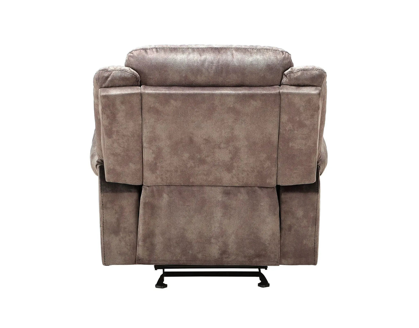 Zubaida Two-Tone Glider Recliner by Unique Piece Furniture in brown taupe suede on Tampa Home & Garden Store