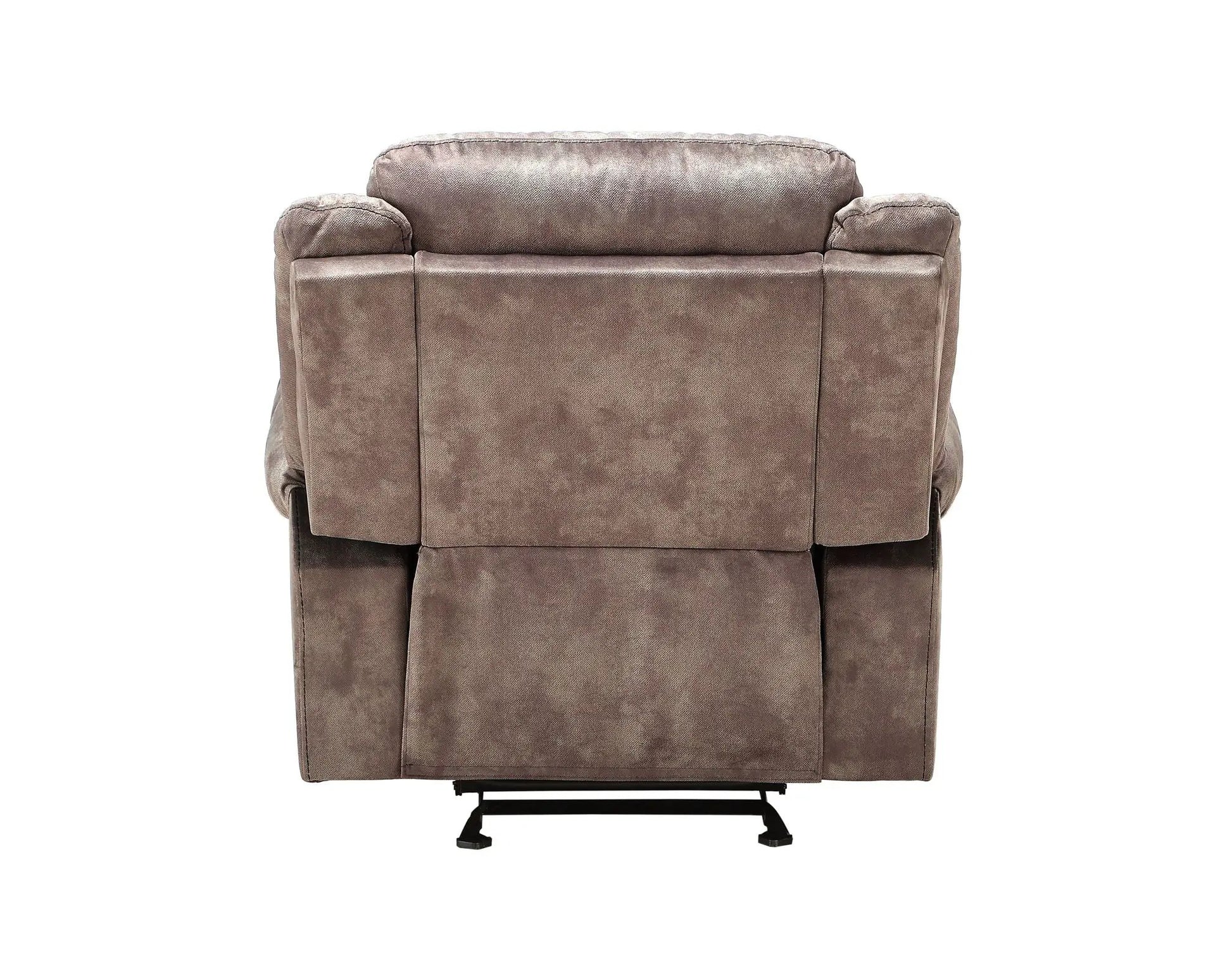 Zubaida Two-Tone Glider Recliner by Unique Piece Furniture in brown taupe suede on Tampa Home & Garden Store