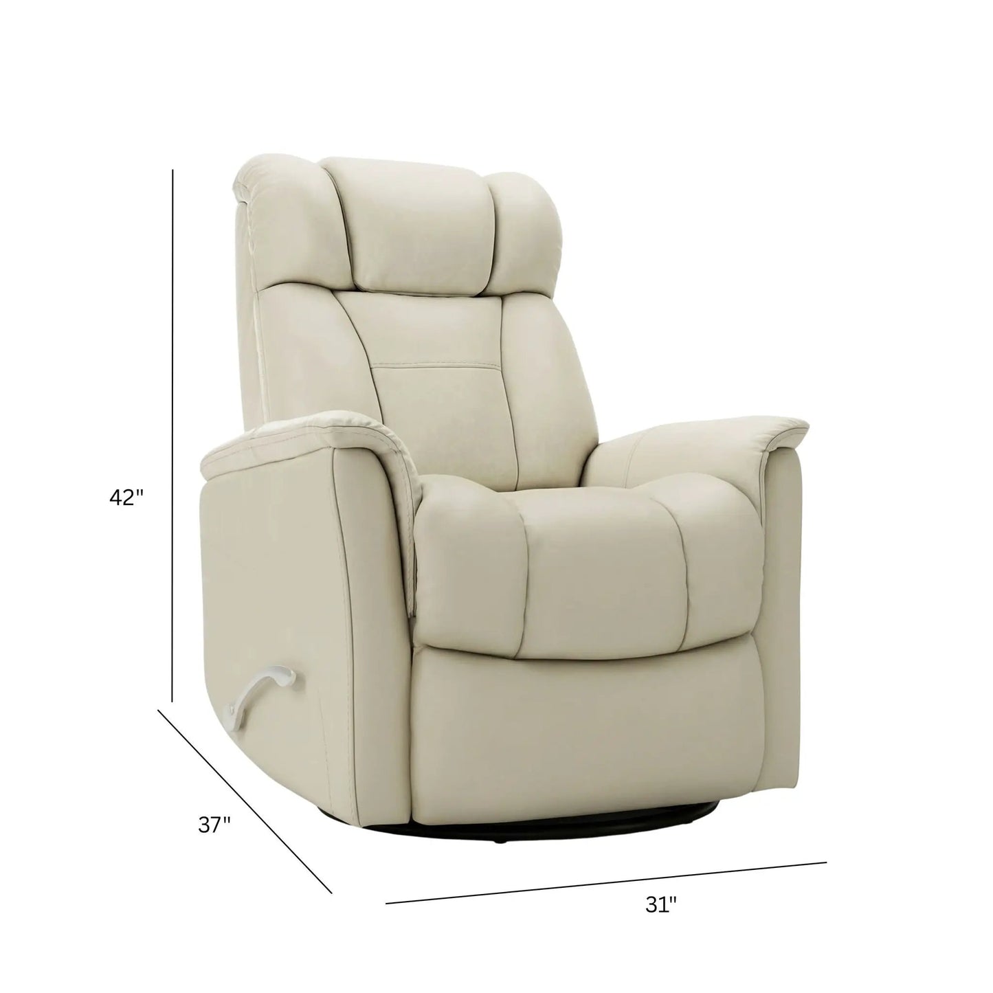 Bentley Swivel Glider Recliner beige leather padded headrest Unique Piece Furniture on Tampa Home & Garden Store