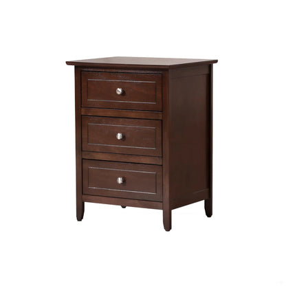 Daniel Nightstand With 3 Drawers In Wood Veneer