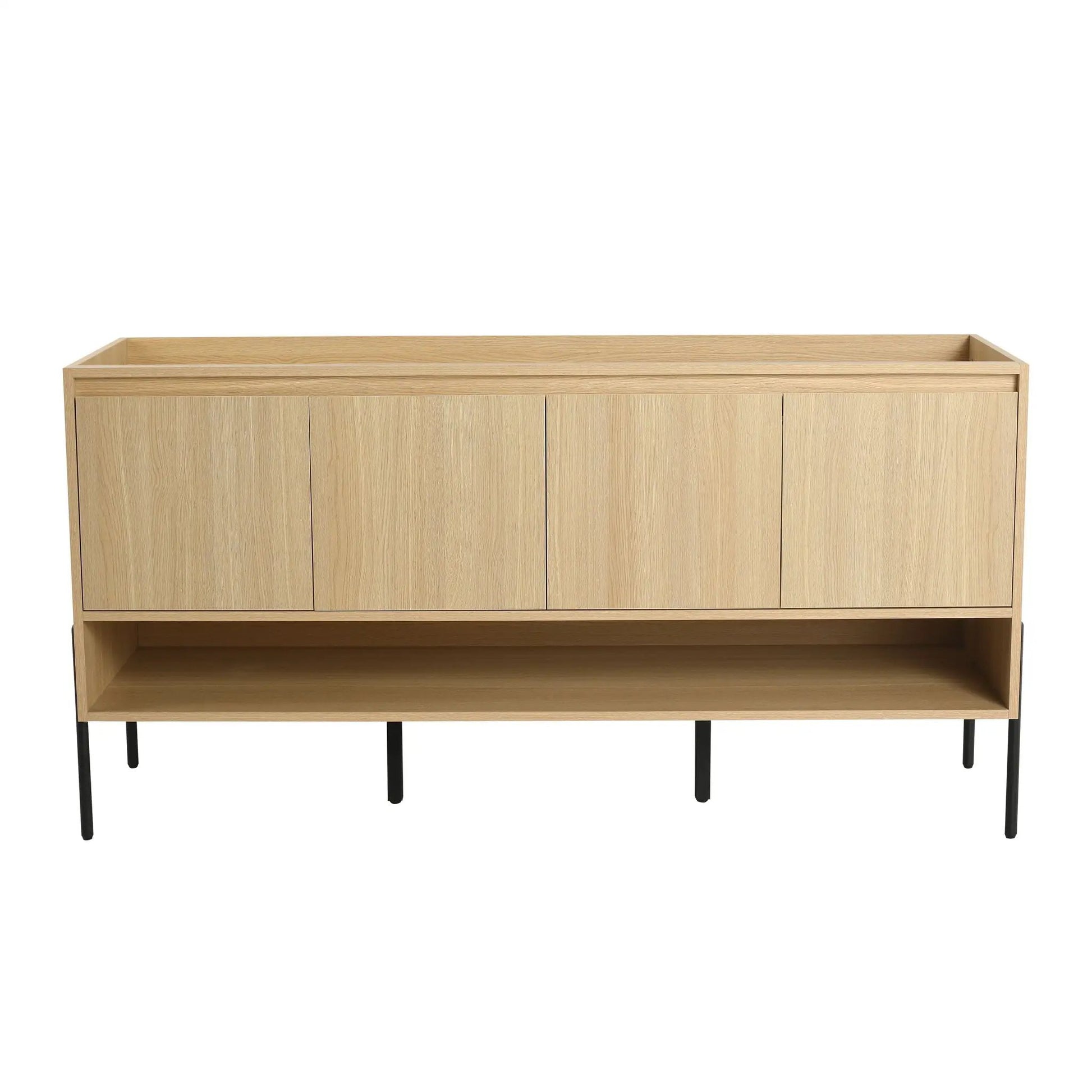 Freestanding bathroom vanity in light oak with soft close cabinet doors by Unique Piece Furniture on Tampa Home & Garden Store