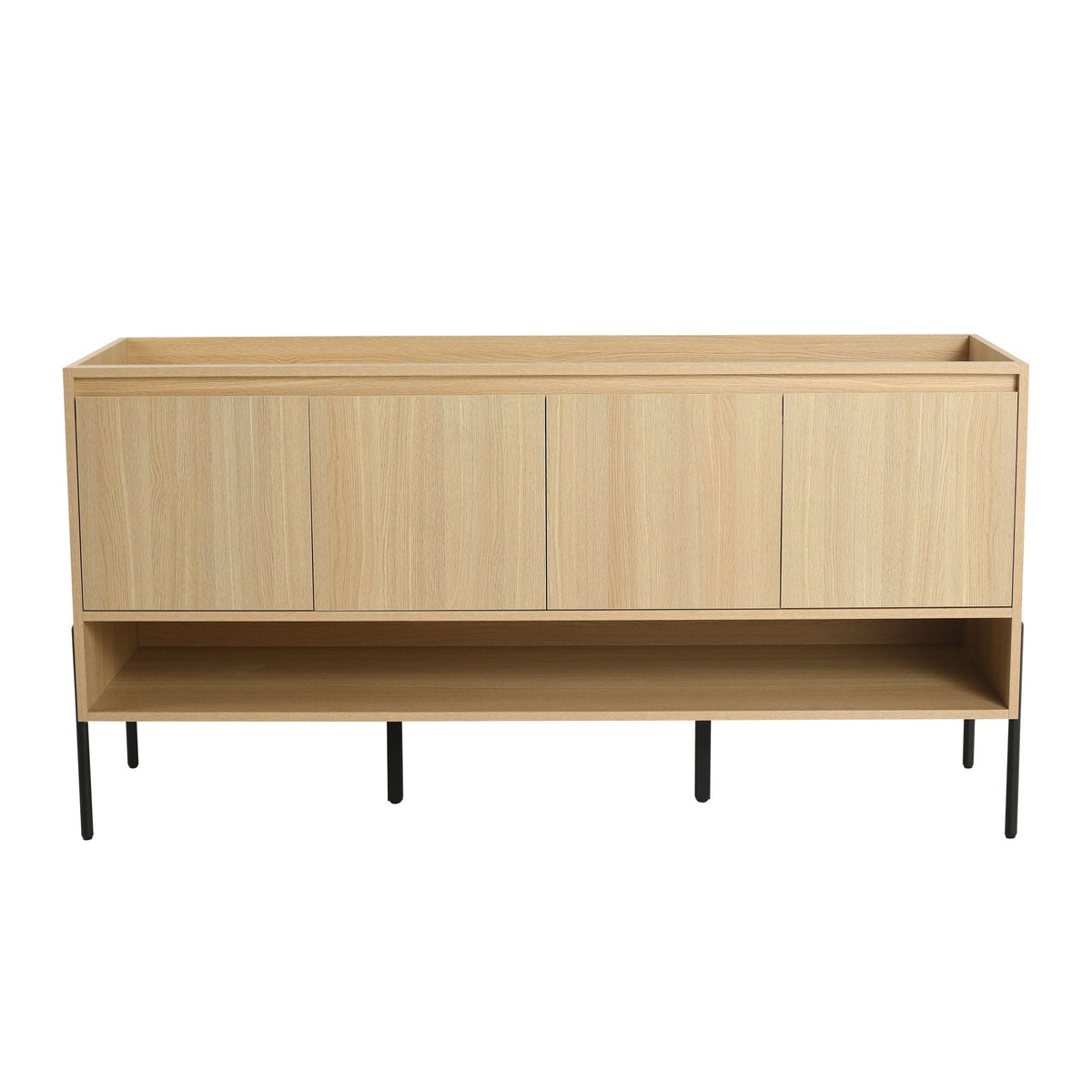 Freestanding bathroom vanity by HouseOfZazla in light oak with soft-close cabinet doors on Tampa Home & Garden Store